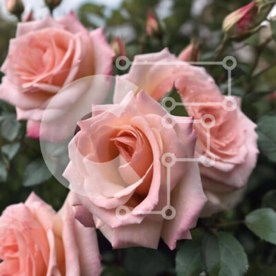 Intra Συλλεκτικό Ξύλινο Παζλ Plywood  4mm - Ροζ τριαντάφυλλα σε πλήρη άνθηση με σταγονίδια νερού Σε Ξύλινο Κουτί - Διαστάσεις: 10x10 cm – 25 κομμάτια - Image 1