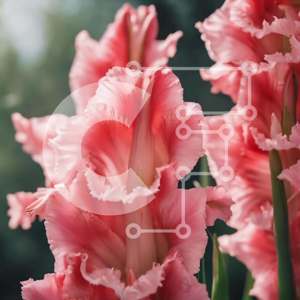 Intra Συλλεκτικό Ξύλινο Παζλ Plywood  4mm - Κοντινό πλάνο ανθισμένα ροζ λουλούδια στον κήπο Σε Ξύλινο Κουτί - Διαστάσεις: 10x10 cm – 25 κομμάτια