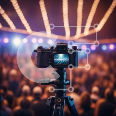 Intra Συλλεκτικό Ξύλινο Παζλ Plywood  4mm - Τρίποδα κάμερας στο αμφιθέατρο με κοινό Σε Ξύλινο Κουτί - Διαστάσεις Puzzle: 10x10 cm – 25 κομμάτια - Image 1