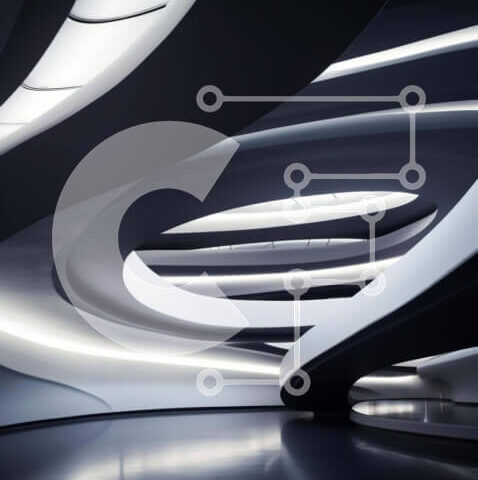 Intra Συλλεκτικό Ξύλινο Παζλ Plywood  4mm - Φουτουριστικό σκοτεινό δωμάτιο με καμπυλωτούς τοίχους και ανοιχτούς χώρους Σε Ξύλινο Κουτί - Διαστάσεις Puzzle: 10x10 cm – 25 κομμάτια - Image 1