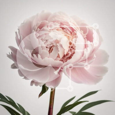 Intra Συλλεκτικό Ξύλινο Παζλ Plywood  4mm - Όμορφη εικόνα ενός ροζ λουλουδιού παιώνιας σε λευκό φόντο Σε Ξύλινο Κουτί - Διαστάσεις: 10x10 cm – 25 κομμάτια - Image 1