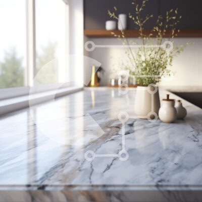 Intra Συλλεκτικό Ξύλινο Παζλ Plywood 4mm - Μαρμάρινος πάγκος κουζίνας με βάζο με λουλούδια Σε Ξύλινο Κουτί - Διαστάσεις Puzzle: 10x10 cm – 25 κομμάτια - Image 1