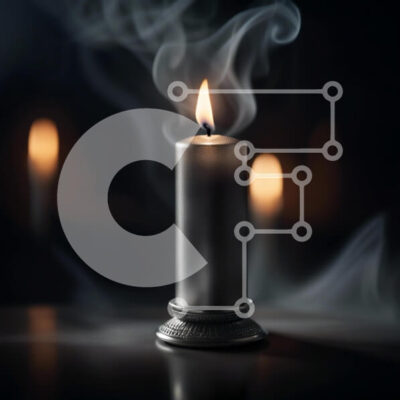 Intra Συλλεκτικό Ξύλινο Παζλ Plywood  4mm - Κομψή εικόνα ενός αναμμένου κεριού σε σκούρο φόντο Σε Ξύλινο Κουτί - Διαστάσεις: 10x10 cm – 25 κομμάτια - Image 1