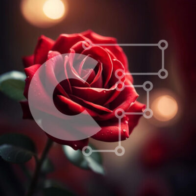 Intra Συλλεκτικό Ξύλινο Παζλ Plywood  4mm - Εκπληκτική εικόνα ενός κόκκινου τριαντάφυλλου με σταγονίδια δροσιάς Σε Ξύλινο Κουτί - Διαστάσεις: 10x10 cm – 25 κομμάτια - Image 1