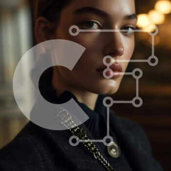 Intra Συλλεκτικό Ξύλινο Παζλ Plywood  4mm - Νεαρή γυναίκα με κομψό μαύρο παλτό ποζάρει στην κάμερα Σε Ξύλινο Κουτί - Διαστάσεις Puzzle: 10x10 cm – 25 κομμάτια - Image 1