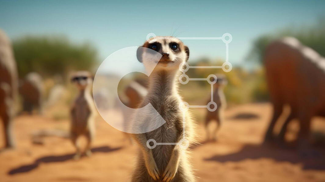 Intra Συλλεκτικό Ξύλινο Παζλ Plywood  4mm - Περίεργη Meerkat στην έρημο Σε Ξύλινο Κουτί - Διαστάσεις: 10x10 cm – 25 κομμάτια