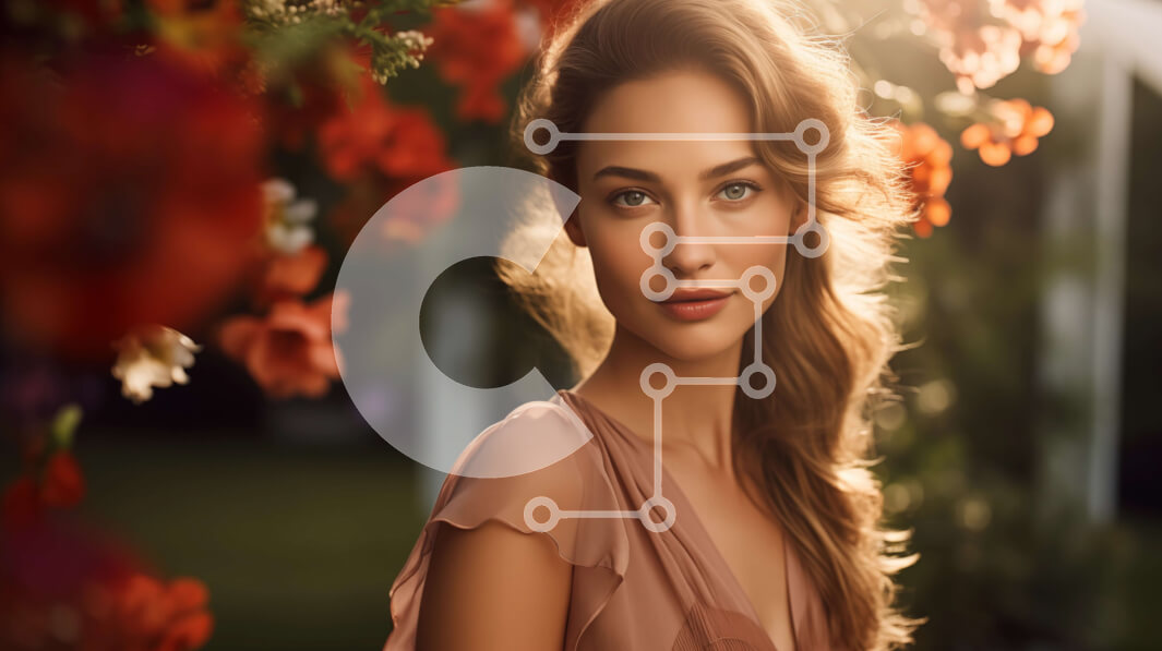 Intra Συλλεκτικό Ξύλινο Παζλ Plywood  4mm - Εκπληκτική γυναίκα με μακριά ξανθά μαλλιά και λουλούδια Σε Ξύλινο Κουτί - Διαστάσεις Puzzle: 10x10 cm – 25 κομμάτια