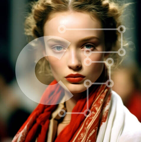 Intra Συλλεκτικό Ξύλινο Παζλ Plywood  4mm - Κομψό μοντέλο μόδας με μακριά σγουρά ξανθά μαλλιά Σε Ξύλινο Κουτί - Διαστάσεις Puzzle: 10x10 cm – 25 κομμάτια - Image 1