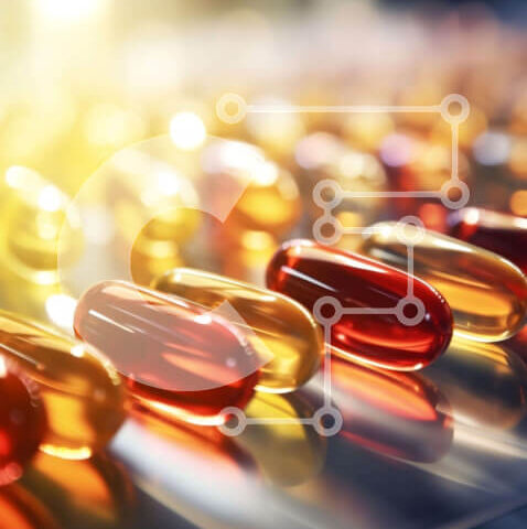 Intra Συλλεκτικό Ξύλινο Παζλ Plywood 4mm - Πολύχρωμες κάψουλες χαπιών στο τραπέζι Σε Ξύλινο Κουτί - Διαστάσεις Puzzle: 10x10 cm – 25 κομμάτια - Image 1