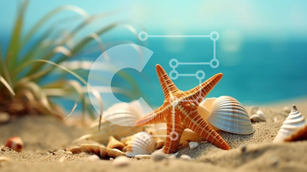 Intra Συλλεκτικό Ξύλινο Παζλ Plywood  4mm - Όμορφη παραλία με αστερίες και κοχύλια Σε Ξύλινο Κουτί - Διαστάσεις: 10x10 cm – 25 κομμάτια