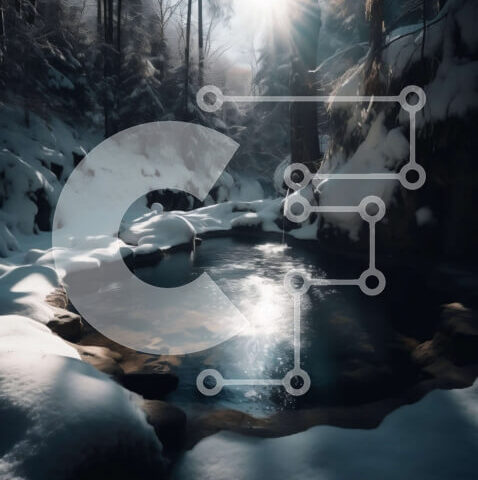 Intra Συλλεκτικό Ξύλινο Παζλ Plywood 4mm - Όμορφη εικόνα μιας λίμνης χειμερινού δάσους με δέντρα καλυμμένα με χιόνι Σε Ξύλινο Κουτί - Διαστάσεις: 10x10 cm – 25 κομμάτια - Image 1