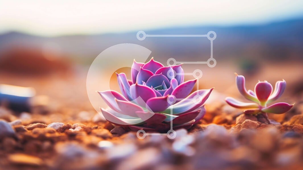 Intra Συλλεκτικό Ξύλινο Παζλ Plywood  4mm - Ροζ παχύφυτο στην έρημο Σε Ξύλινο Κουτί - Διαστάσεις: 10x10 cm – 25 κομμάτια