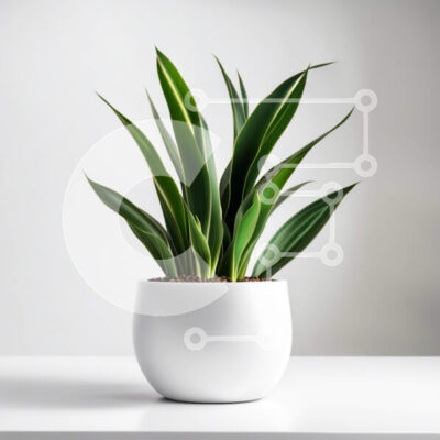 Intra Συλλεκτικό Ξύλινο Παζλ Plywood 4mm - Όμορφη εικόνα ενός φυτού φιδιού σε μια κομψή λευκή κεραμική γλάστρα Σε Ξύλινο Κουτί - Διαστάσεις: 10x10 cm – 25 κομμάτια - Image 1