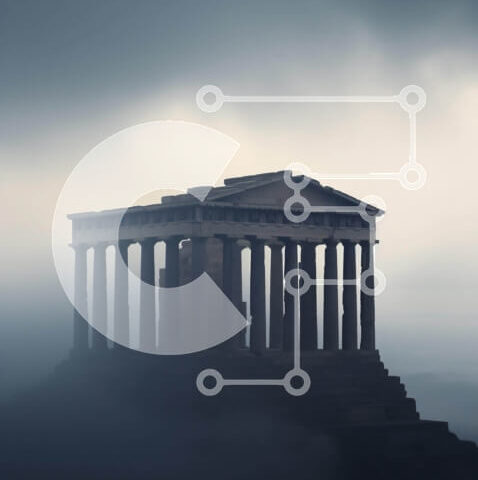 Intra Συλλεκτικό Ξύλινο Παζλ Plywood 4mm - Αρχαίο κτήριο σε συννεφιασμένο καιρό Σε Ξύλινο Κουτί - Διαστάσεις Puzzle: 10x10 cm – 25 κομμάτια - Image 1