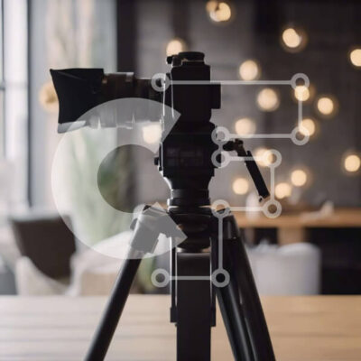 Intra Συλλεκτικό Ξύλινο Παζλ Plywood  4mm - Τρίποδα κάμερας με φώτα και φλιτζάνι καφέ Σε Ξύλινο Κουτί - Διαστάσεις Puzzle: 10x10 cm – 25 κομμάτια - Image 1