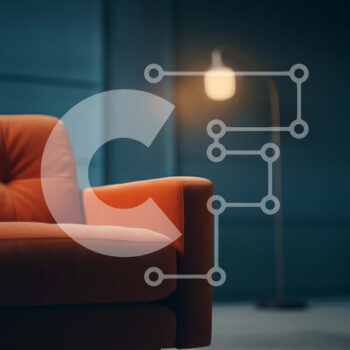 Intra Συλλεκτικό Ξύλινο Παζλ Plywood  4mm - Πορτοκαλί καναπές σε δωμάτιο με χαμηλό φωτισμό Σε Ξύλινο Κουτί - Διαστάσεις Puzzle: 10x10 cm – 25 κομμάτια - Image 1