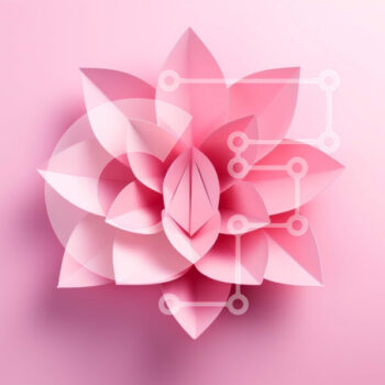 Intra Συλλεκτικό Ξύλινο Παζλ Plywood  4mm - Ροζ χάρτινο λουλούδι σε ροζ φόντο Σε Ξύλινο Κουτί - Διαστάσεις Puzzle: 10x10 cm – 25 κομμάτια - Image 1