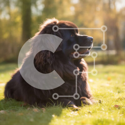 Intra Συλλεκτικό Ξύλινο Παζλ Plywood  4mm - Ζωντανή εικόνα ενός μαύρου σκύλου σε ένα πάρκο Σε Ξύλινο Κουτί - Διαστάσεις: 10x10 cm – 25 κομμάτια - Image 1