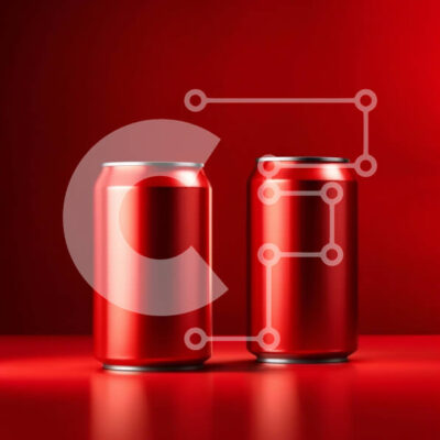 Intra Συλλεκτικό Ξύλινο Παζλ Plywood  4mm - Εντυπωσιακή εικόνα δύο κόκκινων δοχείων αναψυκτικού αλουμινίου σε έντονο κόκκινο φόντο Σε Ξύλινο Κουτί - Διαστάσεις: 10x10 cm – 25 κομμάτια - Image 1