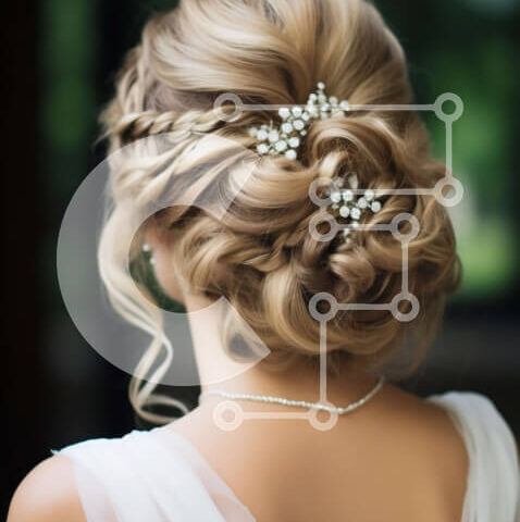 Intra Συλλεκτικό Ξύλινο Παζλ Plywood  4mm - Κομψή γυναίκα με μπουκέτο λουλούδια σε λευκό φόρεμα και μαργαριτάρι κολιέ Σε Ξύλινο Κουτί - Διαστάσεις Puzzle: 10x10 cm – 25 κομμάτια - Image 1