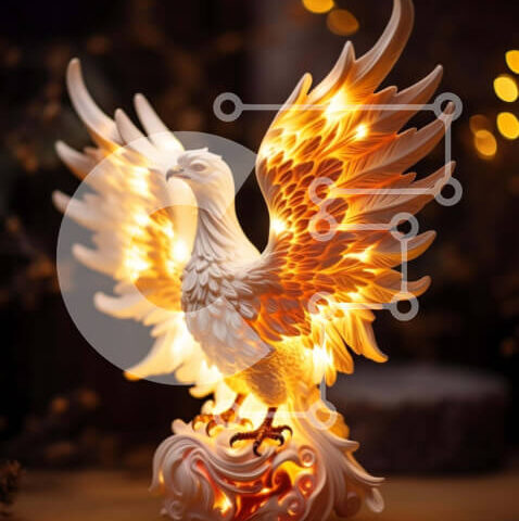 Intra Συλλεκτικό Ξύλινο Παζλ Plywood 4mm - Πολύχρωμο ειδώλιο αετού με φωτισμό LED Σε Ξύλινο Κουτί - Διαστάσεις: 10x10 cm – 25 κομμάτια - Image 1