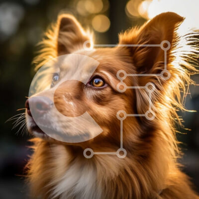 Intra Συλλεκτικό Ξύλινο Παζλ Plywood  4mm - Αξιολάτρευτη εικόνα ενός καφέ σκύλου με μακριά μαλλιά και μια φιλική έκφραση Σε Ξύλινο Κουτί - Διαστάσεις: 10x10 cm – 25 κομμάτια - Image 1