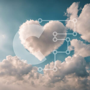 Intra Συλλεκτικό Ξύλινο Παζλ Plywood  4mm - Σύννεφο στον ουρανό σε σχήμα καρδιάς Σε Ξύλινο Κουτί - Διαστάσεις: 10x10 cm – 25 κομμάτια