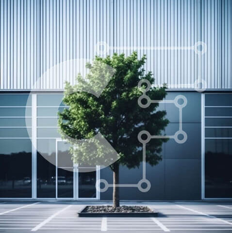 Intra Συλλεκτικό Ξύλινο Παζλ Plywood  4mm - Όμορφη εικόνα ενός δέντρου που στέκεται μόνο του σε ένα χώρο στάθμευσης Σε Ξύλινο Κουτί - Διαστάσεις: 10x10 cm – 25 κομμάτια - Image 1