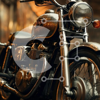 Intra Συλλεκτικό Ξύλινο Παζλ Plywood  4mm - Μοτοσικλέτα σε βρεγμένο δρόμο τη νύχτα Σε Ξύλινο Κουτί - Διαστάσεις Puzzle: 10x10 cm – 25 κομμάτια - Image 1