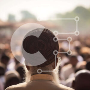 Intra Συλλεκτικό Ξύλινο Παζλ Plywood  4mm - Άνδρας με τουρμπάνι στο πλήθος Σε Ξύλινο Κουτί - Διαστάσεις Puzzle: 10x10 cm – 25 κομμάτια