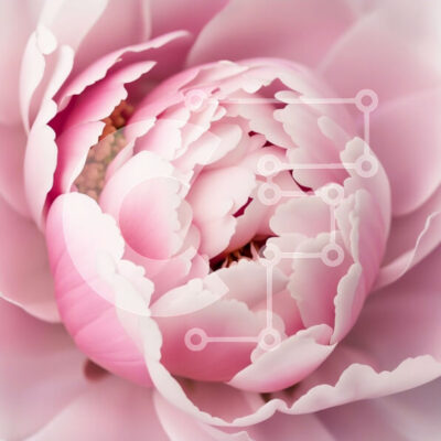 Intra Συλλεκτικό Ξύλινο Παζλ Plywood  4mm - Όμορφη κοντινή εικόνα ενός λουλουδιού ροζ παιώνιας με λευκά πέταλα Σε Ξύλινο Κουτί - Διαστάσεις: 10x10 cm – 25 κομμάτια - Image 1