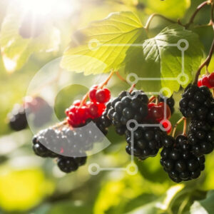 Intra Συλλεκτικό Ξύλινο Παζλ Plywood  4mm - Συστάδα βατόμουρων στο κλαδί μηλιάς με το φως του ήλιου Σε Ξύλινο Κουτί - Διαστάσεις: 10x10 cm – 25 κομμάτια