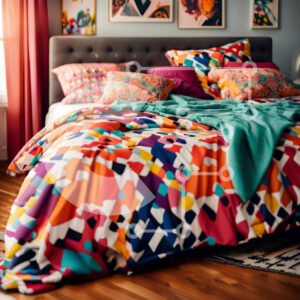 Intra Συλλεκτικό Ξύλινο Παζλ Plywood  4mm - Κομψό υπνοδωμάτιο με ζωηρά κλινοσκεπάσματα και φυσικό φως Σε Ξύλινο Κουτί - Διαστάσεις Puzzle: 10x10 cm – 25 κομμάτια