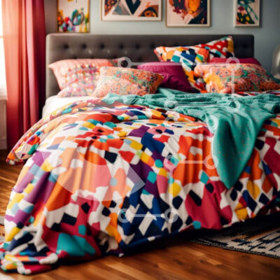 Intra Συλλεκτικό Ξύλινο Παζλ Plywood  4mm - Κομψό υπνοδωμάτιο με ζωηρά κλινοσκεπάσματα και φυσικό φως Σε Ξύλινο Κουτί - Διαστάσεις Puzzle: 10x10 cm – 25 κομμάτια - Image 1