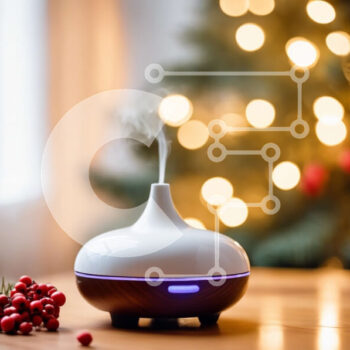 Intra Συλλεκτικό Ξύλινο Παζλ Plywood  4mm - Διαχύτης αρωματοθεραπείας σε ξύλινο τραπέζι με κόκκινα και λευκά μούρα Σε Ξύλινο Κουτί - Διαστάσεις Puzzle: 10x10 cm – 25 κομμάτια - Image 1