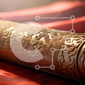 Intra Συλλεκτικό Ξύλινο Παζλ Plywood  4mm - Περίτεχνα σκαλισμένος κύλινδρος σε κόκκινο πανί Σε Ξύλινο Κουτί - Διαστάσεις Puzzle: 10x10 cm – 25 κομμάτια - Image 1