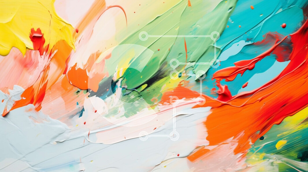 Intra Συλλεκτικό Ξύλινο Παζλ Plywood  4mm - Κοντινή όψη της πολύχρωμης αφηρημένης ζωγραφικής Σε Ξύλινο Κουτί - Διαστάσεις Puzzle: 10x10 cm – 25 κομμάτια