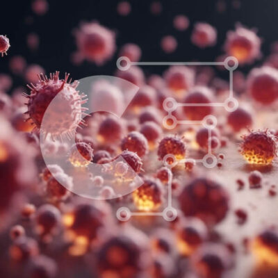 Intra Συλλεκτικό Ξύλινο Παζλ Plywood 4mm - Ροζ ιοί που επιπλέουν στον αέρα - Ιατρική έννοια Σε Ξύλινο Κουτί - Διαστάσεις Puzzle: 10x10 cm – 25 κομμάτια - Image 1