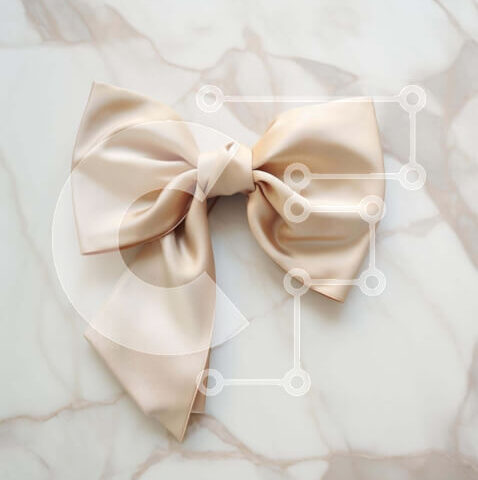 Intra Συλλεκτικό Ξύλινο Παζλ Plywood  4mm - Μπεζ σατέν φιόγκος σε κομψή μαρμάρινη επιφάνεια Σε Ξύλινο Κουτί - Διαστάσεις Puzzle: 10x10 cm – 25 κομμάτια - Image 1