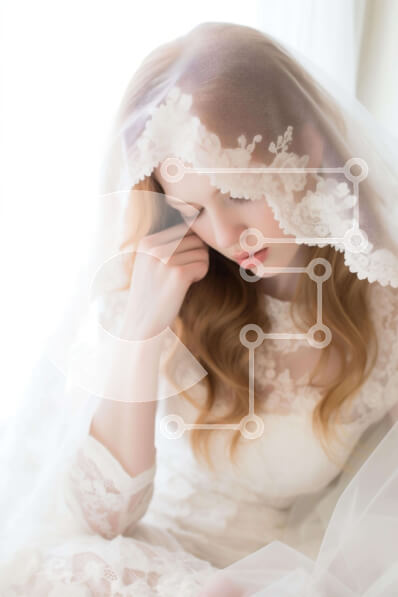 Intra Συλλεκτικό Ξύλινο Παζλ Plywood  4mm - Όμορφη νύφη με νυφικό με πέπλο Σε Ξύλινο Κουτί - Διαστάσεις Puzzle: 10x10 cm – 25 κομμάτια