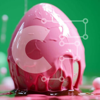 Intra Συλλεκτικό Ξύλινο Παζλ Plywood  4mm - Ροζ Πασχαλινό αυγό που επιπλέει σε πράσινο φόντο Σε Ξύλινο Κουτί - Διαστάσεις Puzzle: 10x10 cm – 25 κομμάτια - Image 1