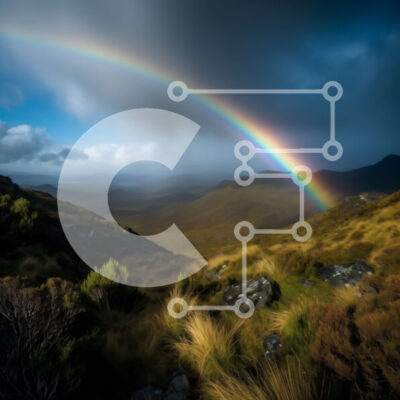 Intra Συλλεκτικό Ξύλινο Παζλ Plywood  4mm - Εκπληκτικό ουράνιο τόξο πάνω από μια οροσειρά Σε Ξύλινο Κουτί - Διαστάσεις: 10x10 cm – 25 κομμάτια - Image 1