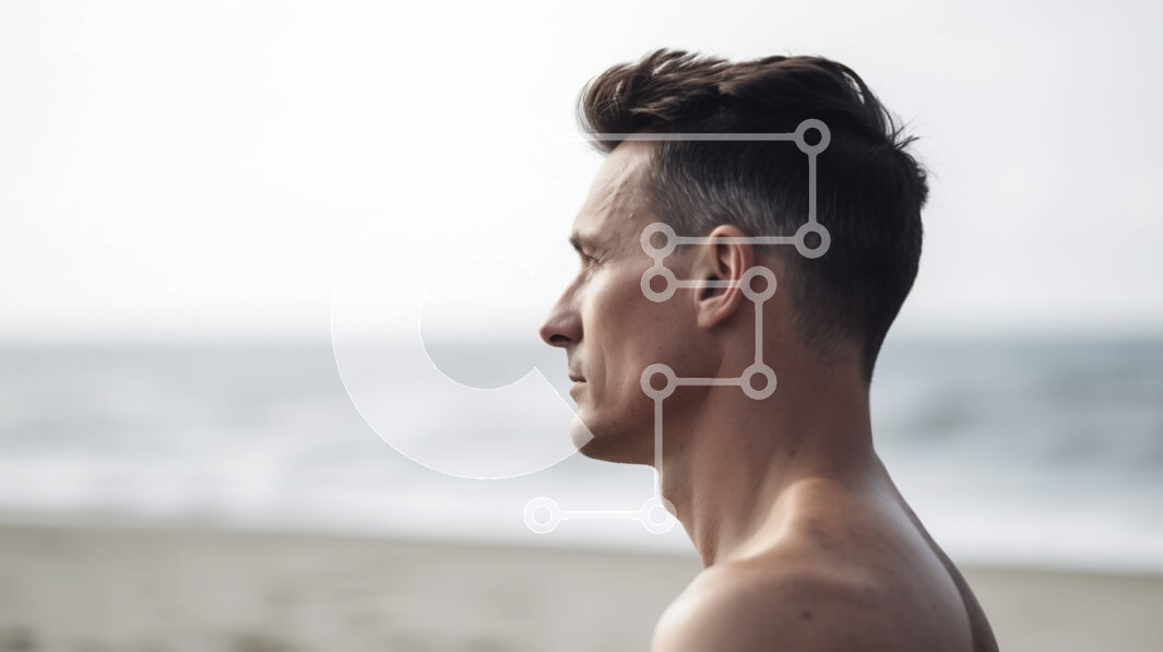 Intra Συλλεκτικό Ξύλινο Παζλ Plywood  4mm - Εκπληκτική θέα στο ηλιοβασίλεμα ενός άνδρα που στέκεται στην παραλία Σε Ξύλινο Κουτί - Διαστάσεις: 10x10 cm – 25 κομμάτια