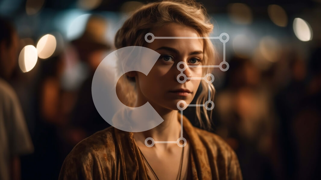 Intra Συλλεκτικό Ξύλινο Παζλ Plywood  4mm - Όμορφη εικόνα μιας νεαρής γυναίκας σε μια ζωντανή σκηνή του δρόμου Σε Ξύλινο Κουτί - Διαστάσεις Puzzle: 10x10 cm – 25 κομμάτια