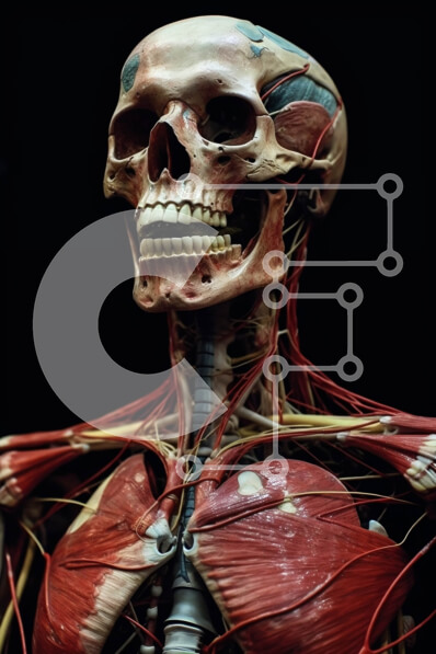 Intra Συλλεκτικό Ξύλινο Παζλ Plywood  4mm - Λεπτομερής εικόνα της ανατομίας του ανθρώπινου σκελετού Σε Ξύλινο Κουτί - Διαστάσεις Puzzle: 10x10 cm – 25 κομμάτια