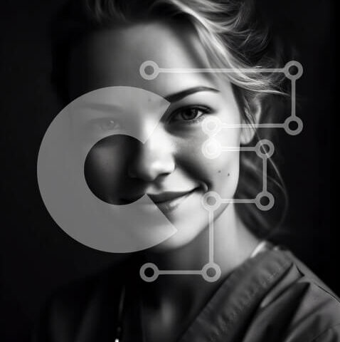 Intra Συλλεκτικό Ξύλινο Παζλ Plywood  4mm - Ευτυχισμένη νεαρή γυναίκα με στολή τρίβει με στηθοσκόπιο Σε Ξύλινο Κουτί - Διαστάσεις Puzzle: 10x10 cm – 25 κομμάτια - Image 1