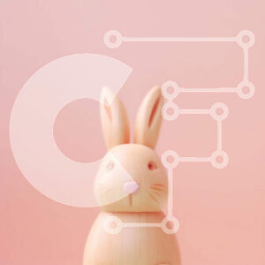 Intra Συλλεκτικό Ξύλινο Παζλ Plywood  4mm - Μικρό ξύλινο παιχνίδι λαγουδάκι σε πορτοκαλί φόντο Σε Ξύλινο Κουτί - Διαστάσεις Puzzle: 10x10 cm – 25 κομμάτια