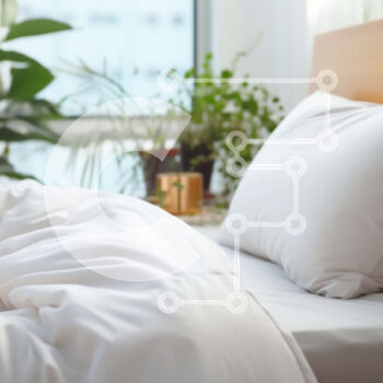 Intra Συλλεκτικό Ξύλινο Παζλ Plywood  4mm - Λευκό κρεβάτι με αναπαυτικό και μαξιλάρια Σε Ξύλινο Κουτί - Διαστάσεις Puzzle: 10x10 cm – 25 κομμάτια - Image 1