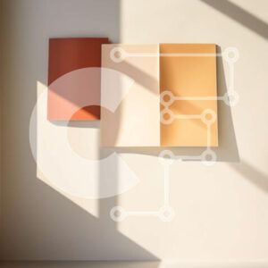 Intra Συλλεκτικό Ξύλινο Παζλ Plywood  4mm - Μινιμαλιστικό φόντο με πορτοκαλί ορθογώνια Σε Ξύλινο Κουτί - Διαστάσεις Puzzle: 10x10 cm – 25 κομμάτια