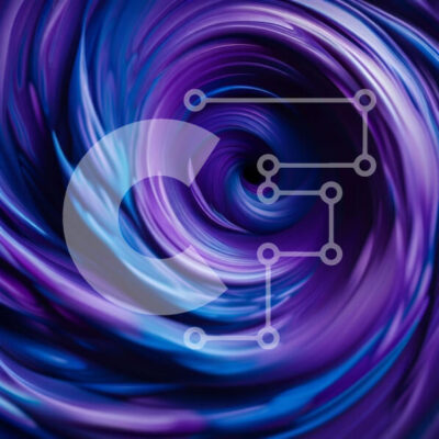 Intra Συλλεκτικό Ξύλινο Παζλ Plywood  4mm - Εκπληκτική εικόνα μιας μωβ δίνης με στροβιλιζόμενα χρώματα Σε Ξύλινο Κουτί - Διαστάσεις Puzzle: 10x10 cm – 25 κομμάτια - Image 1